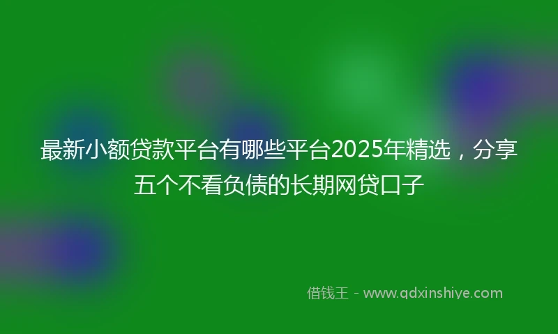 最新小额贷款平台有哪些平台2025年精选，分享五个不看负债的长期网贷口子
