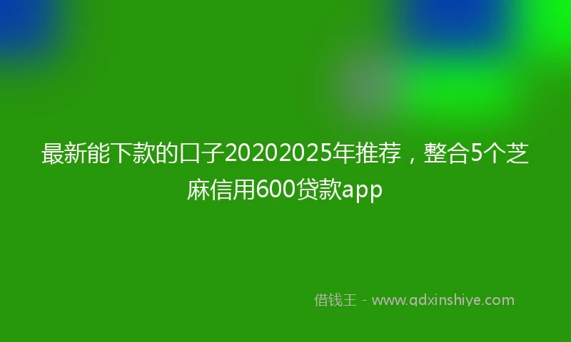 最新能下款的口子20202025年推荐，整合5个芝麻信用600贷款app