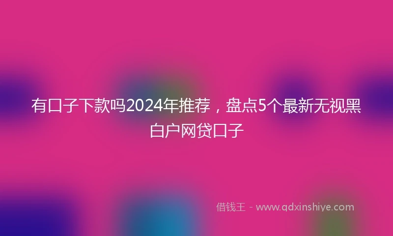 有口子下款吗2024年推荐，盘点5个最新无视黑白户网贷口子