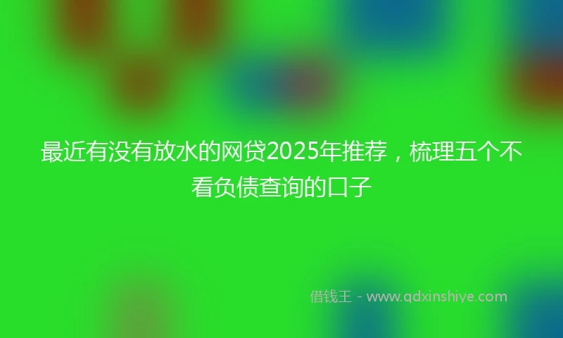 最近有没有放水的网贷2025年推荐，梳理五个不看负债查询的口子