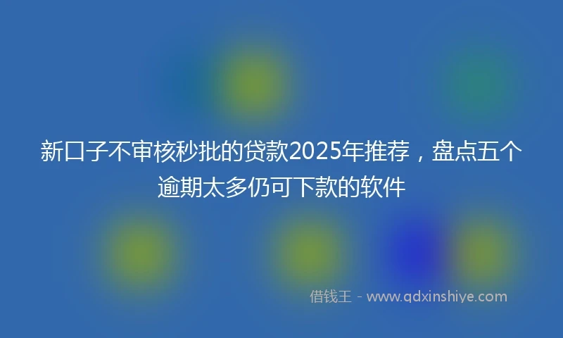 新口子不审核秒批的贷款2025年推荐，盘点五个逾期太多仍可下款的软件