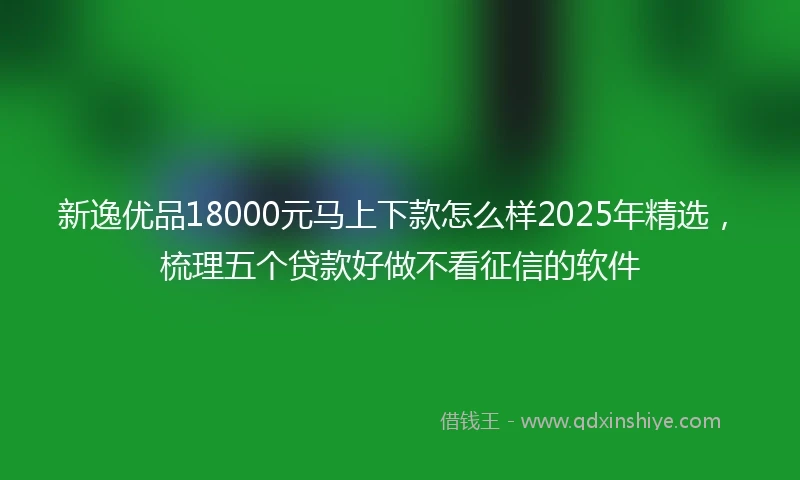 新逸优品18000元马上下款怎么样2025年精选,梳理五个贷款好做不看征信的软件