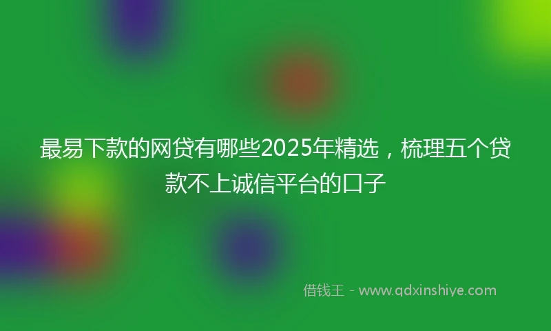 最易下款的网贷有哪些2025年精选，梳理五个贷款不上诚信平台的口子