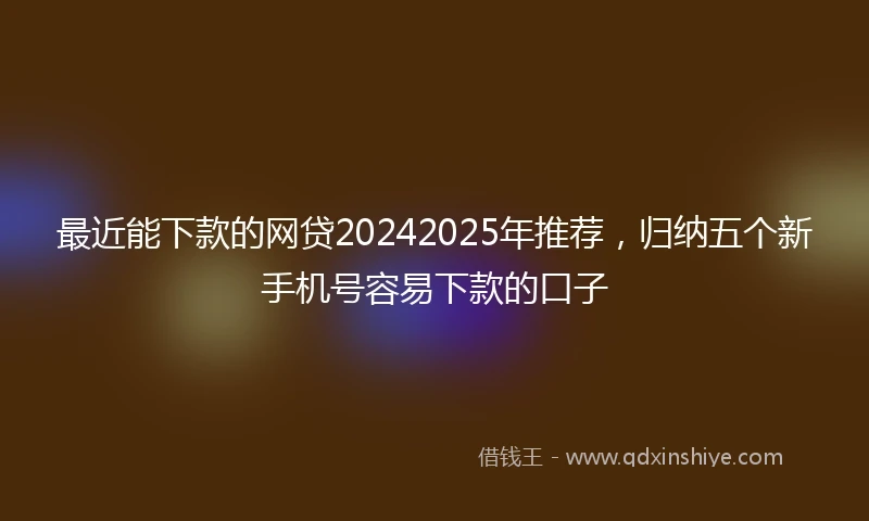 最近能下款的网贷20242025年推荐，归纳五个新手机号容易下款的口子