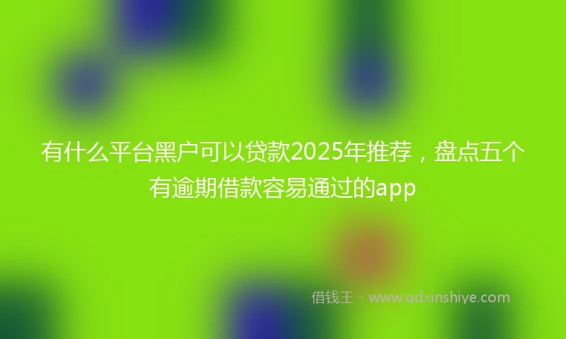 有什么平台黑户可以贷款2025年推荐，盘点五个有逾期借款容易通过的app