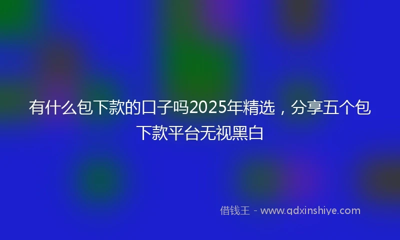 有什么包下款的口子吗2025年精选，分享五个包下款平台无视黑白