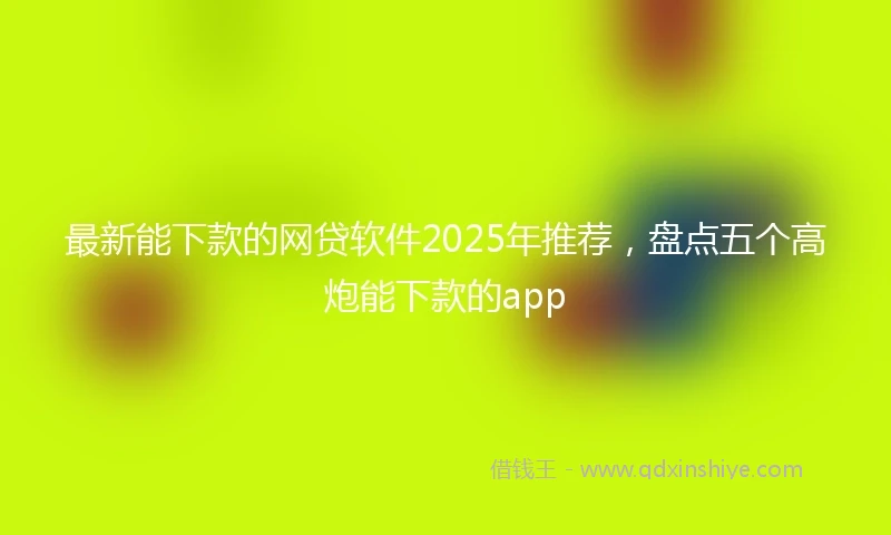最新能下款的网贷软件2025年推荐，盘点五个高炮能下款的app