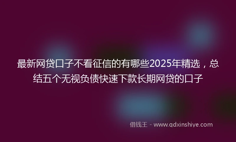 最新网贷口子不看征信的有哪些2025年精选，总结五个无视负债快速下款长期网贷的口子