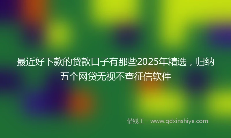 最近好下款的贷款口子有那些2025年精选，归纳五个网贷无视不查征信软件