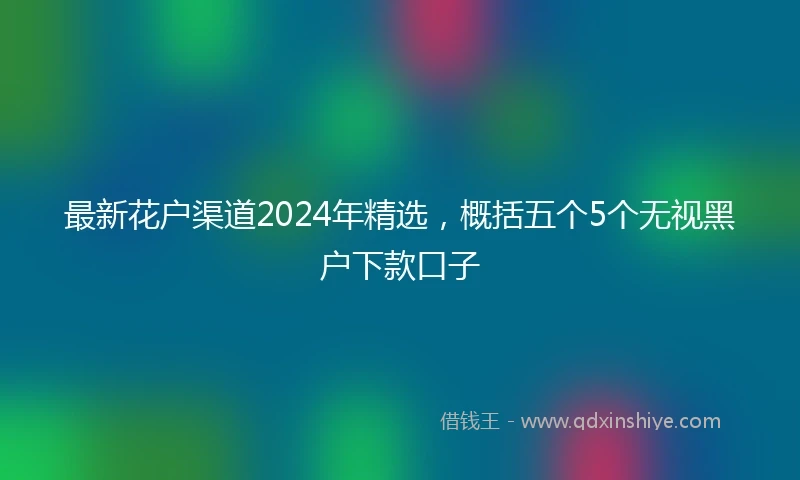最新花户渠道2024年精选，概括五个5个无视黑户下款口子