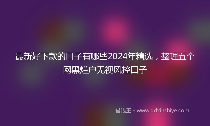 最新好下款的口子有哪些2024年精选，整理五个网黑烂户无视风控口子