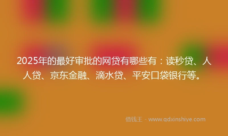 2025年的最好审批的网贷有哪些有：读秒贷、人人贷、京东金融、滴水贷、平安口袋银行等。