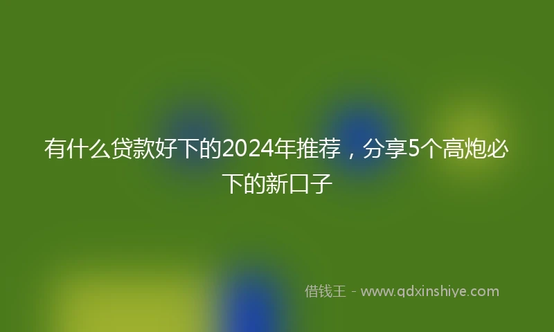 有什么贷款好下的2024年推荐，分享5个高炮必下的新口子