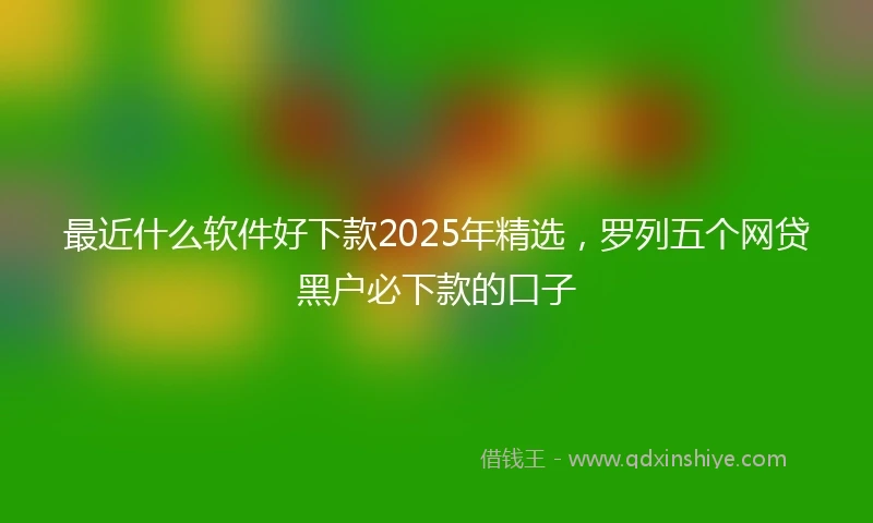 最近什么软件好下款2025年精选，罗列五个网贷黑户必下款的口子