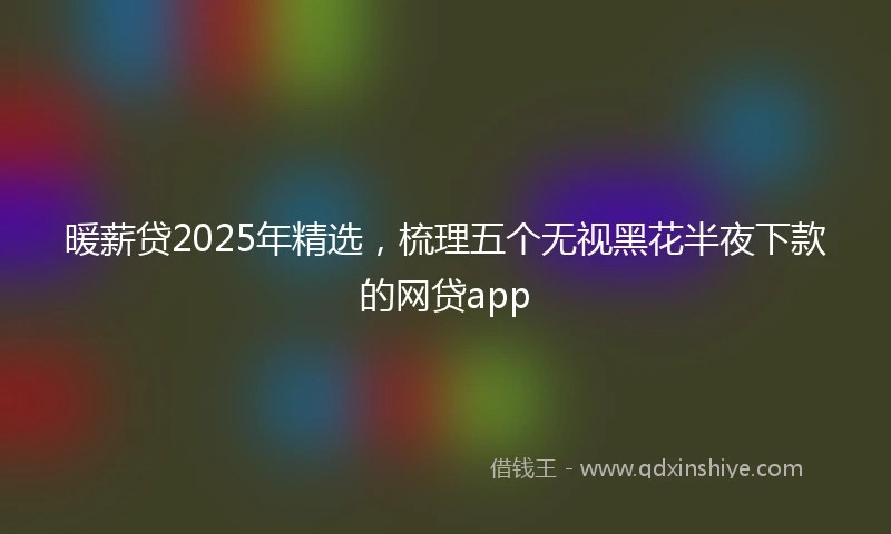 暖薪贷2025年精选，梳理五个无视黑花半夜下款的网贷app