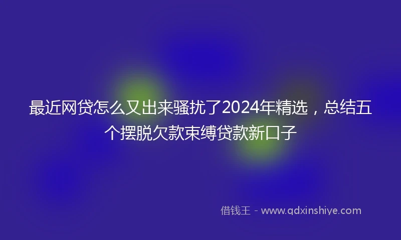 最近网贷怎么又出来骚扰了2024年精选，总结五个摆脱欠款束缚贷款新口子