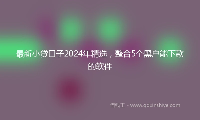 最新小贷口子2024年精选，整合5个黑户能下款的软件