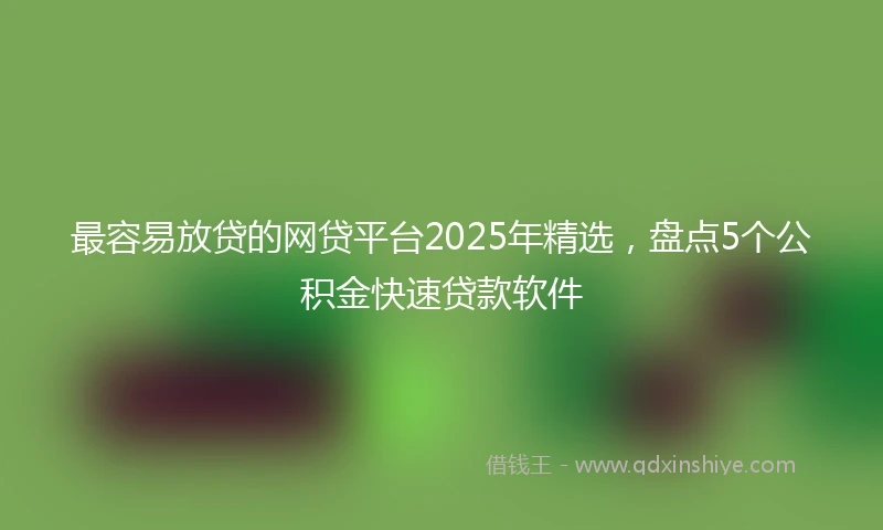 最容易放贷的网贷平台2025年精选，盘点5个公积金快速贷款软件