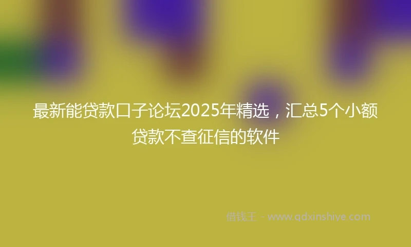 最新能贷款口子论坛2025年精选，汇总5个小额贷款不查征信的软件