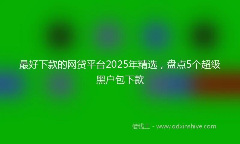 最好下款的网贷平台2025年精选，盘点5个超级黑户包下款