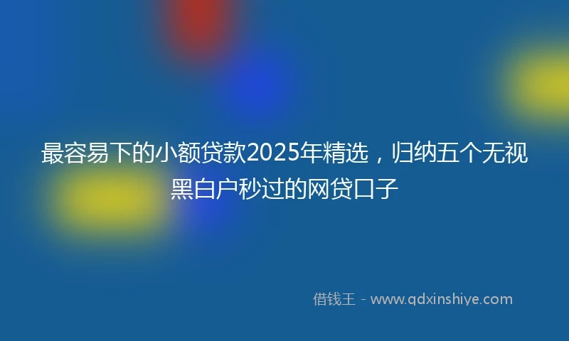 最容易下的小额贷款2025年精选，归纳五个无视黑白户秒过的网贷口子