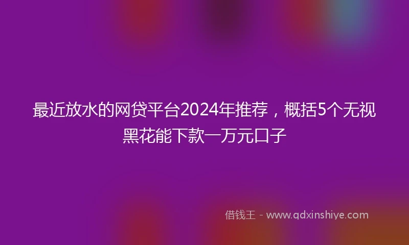 最近放水的网贷平台2024年推荐，概括5个无视黑花能下款一万元口子