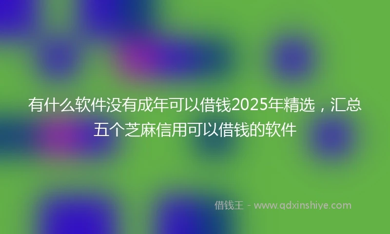 有什么软件没有成年可以借钱2025年精选，汇总五个芝麻信用可以借钱的软件