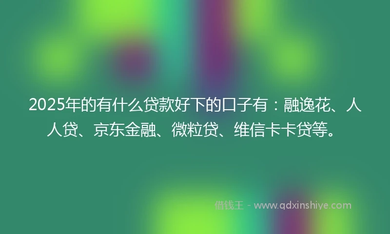 2025年的有什么贷款好下的口子有：融逸花、人人贷、京东金融、微粒贷、维信卡卡贷等。