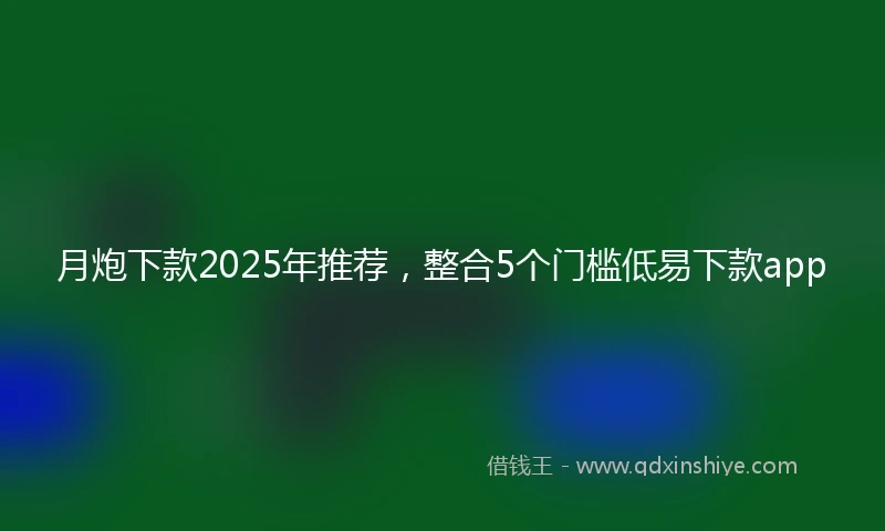 月炮下款2025年推荐，整合5个门槛低易下款app