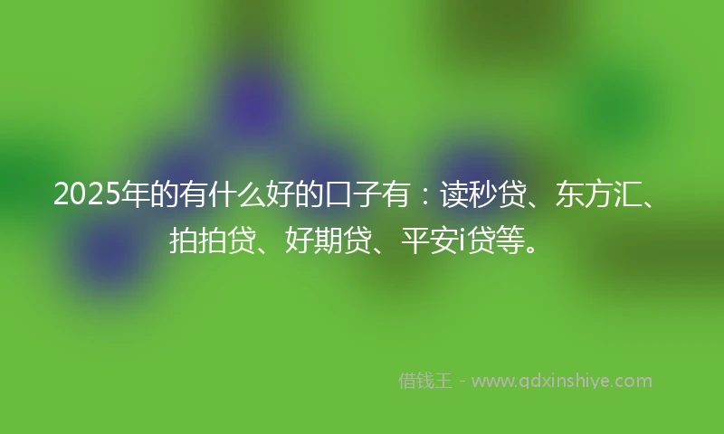 2025年的有什么好的口子有：读秒贷、东方汇、拍拍贷、好期贷、平安i贷等。