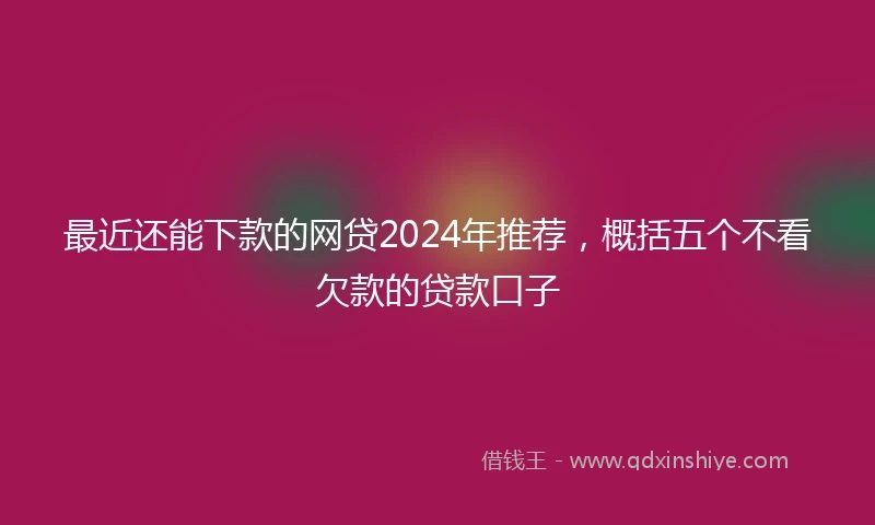 最近还能下款的网贷2024年推荐，概括五个不看欠款的贷款口子
