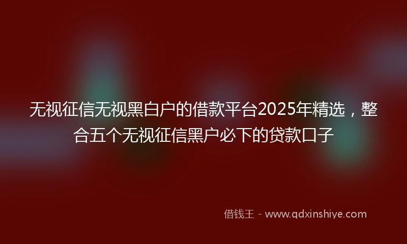 无视征信无视黑白户的借款平台2025年精选，整合五个无视征信黑户必下的贷款口子
