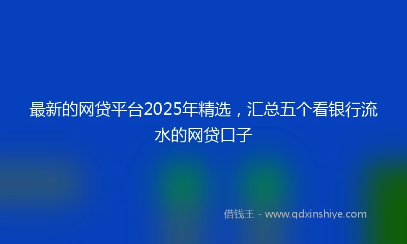 最新的网贷平台2025年精选，汇总五个看银行流水的网贷口子