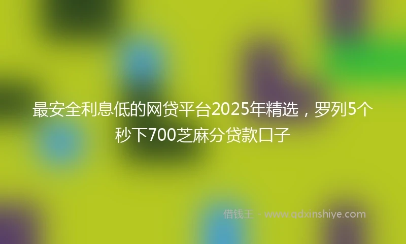最安全利息低的网贷平台2025年精选，罗列5个秒下700芝麻分贷款口子