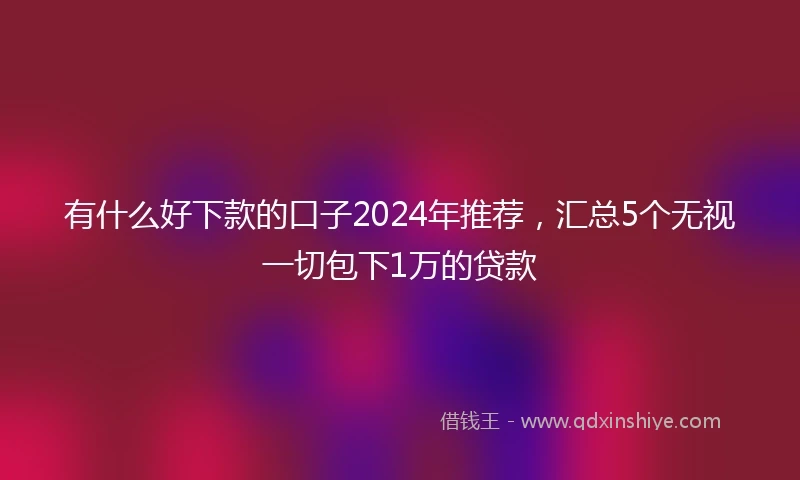 有什么好下款的口子2024年推荐，汇总5个无视一切包下1万的贷款