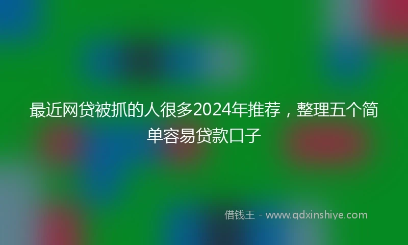 最近网贷被抓的人很多2024年推荐，整理五个简单容易贷款口子