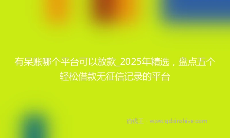 有呆账哪个平台可以放款_2025年精选，盘点五个轻松借款无征信记录的平台