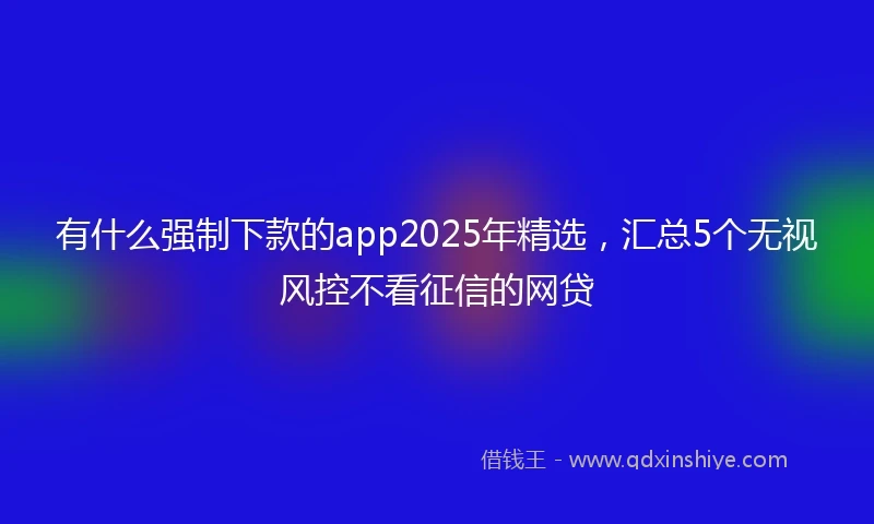 有什么强制下款的app2025年精选，汇总5个无视风控不看征信的网贷