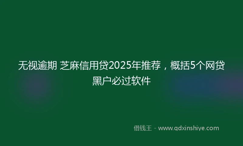 无视逾期 芝麻信用贷2025年推荐，概括5个网贷黑户必过软件