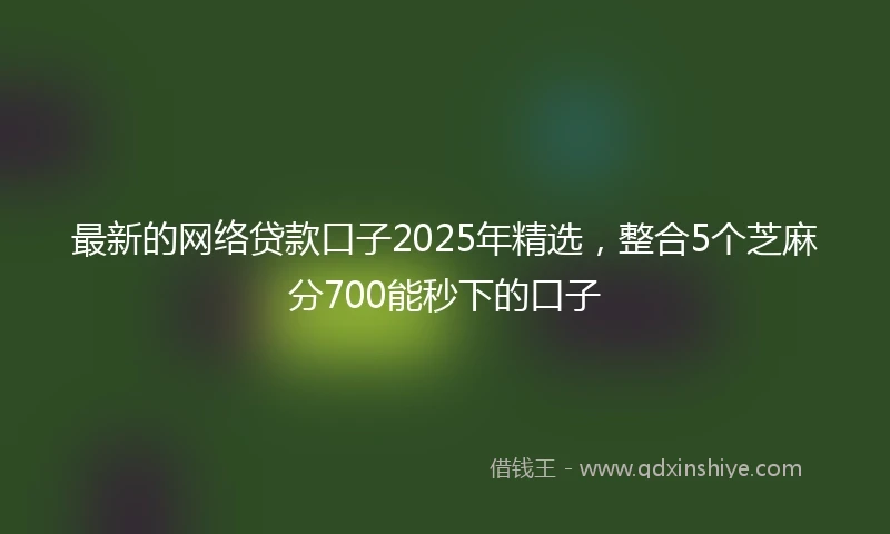 最新的网络贷款口子2025年精选，整合5个芝麻分700能秒下的口子