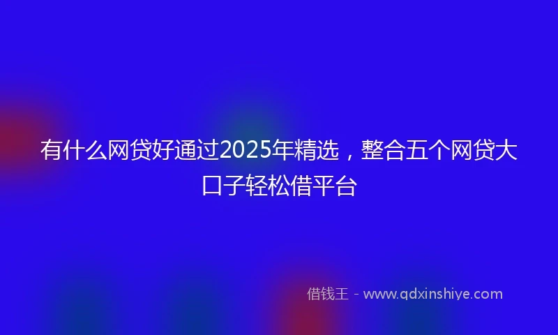 有什么网贷好通过2025年精选，整合五个网贷大口子轻松借平台