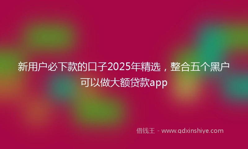 新用户必下款的口子2025年精选，整合五个黑户可以做大额贷款app