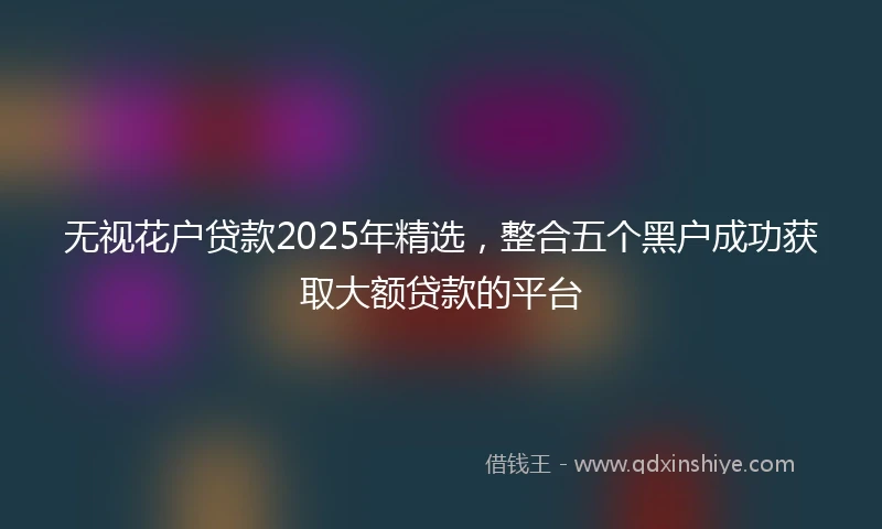 无视花户贷款2025年精选，整合五个黑户成功获取大额贷款的平台