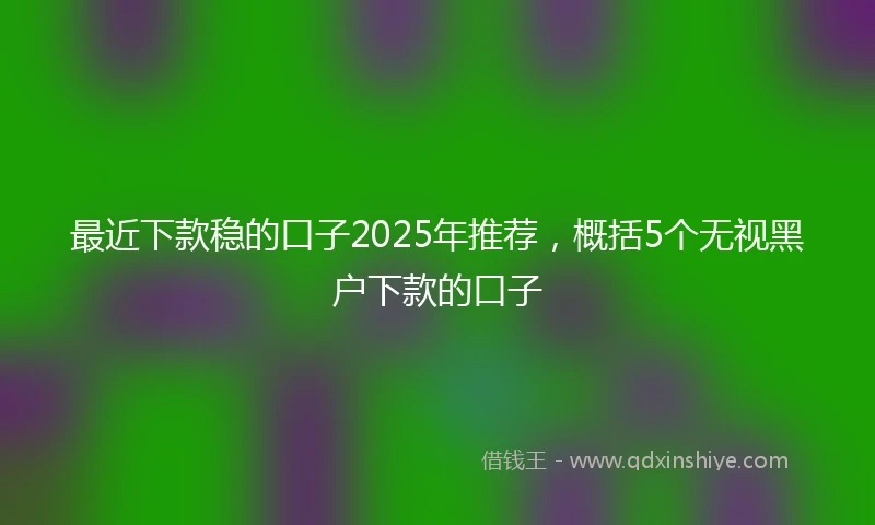最近下款稳的口子2025年推荐，概括5个无视黑户下款的口子