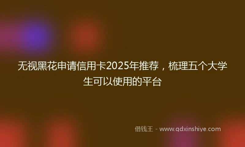 无视黑花申请信用卡2025年推荐，梳理五个大学生可以使用的平台
