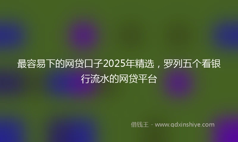最容易下的网贷口子2025年精选，罗列五个看银行流水的网贷平台