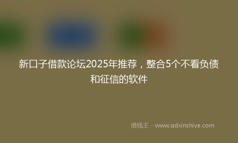 新口子借款论坛2025年推荐，整合5个不看负债和征信的软件