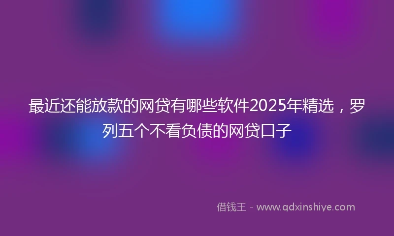最近还能放款的网贷有哪些软件2025年精选，罗列五个不看负债的网贷口子