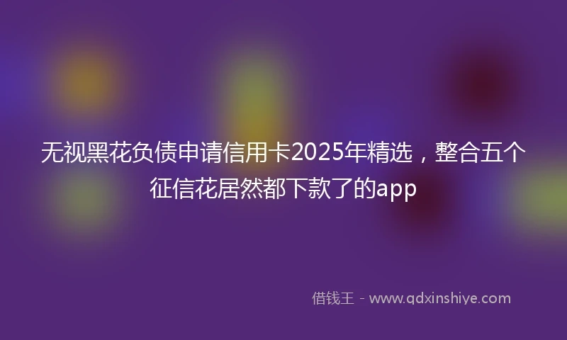 无视黑花负债申请信用卡2025年精选，整合五个征信花居然都下款了的app