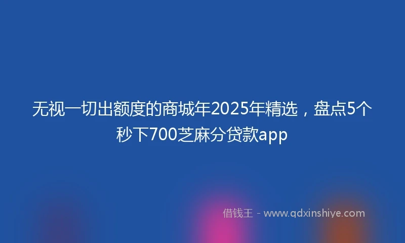 无视一切出额度的商城年2025年精选，盘点5个秒下700芝麻分贷款app